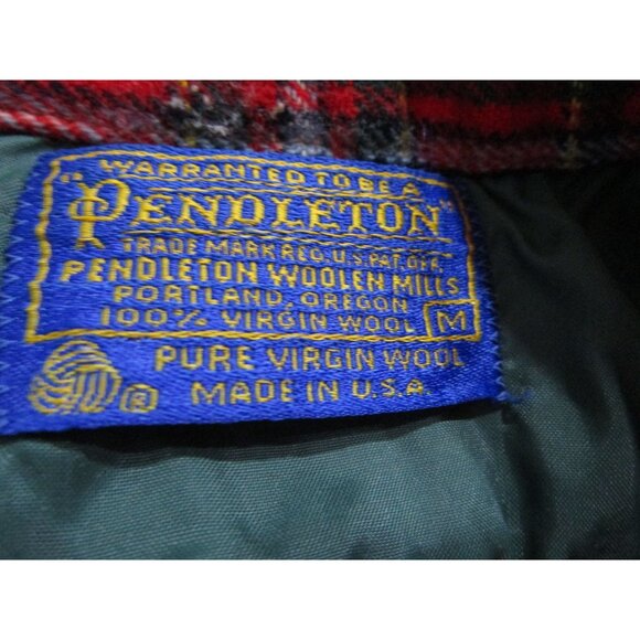 Pendleton Woolen Mills Mens Medium Red Plaid Wool Shirt Made in USA Vintage 1960 - Picture 6 of 16